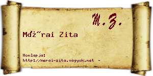 Mérai Zita névjegykártya