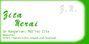 zita merai business card